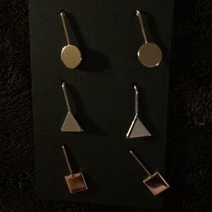 Set of three geometric earrings